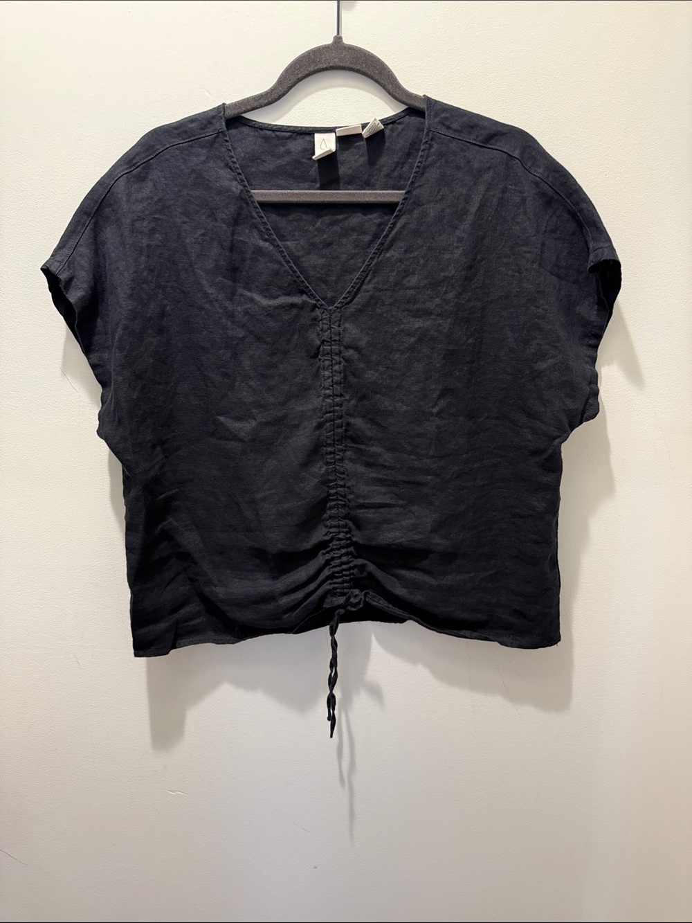 Joie linen ruched cinch front blouse in XL